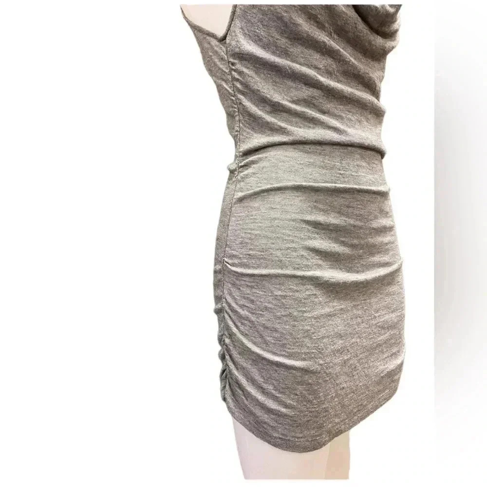 Club Monaco Grey Stretchy Cowl Neck Mini Dress Size  Medium - Picture 7 of 9